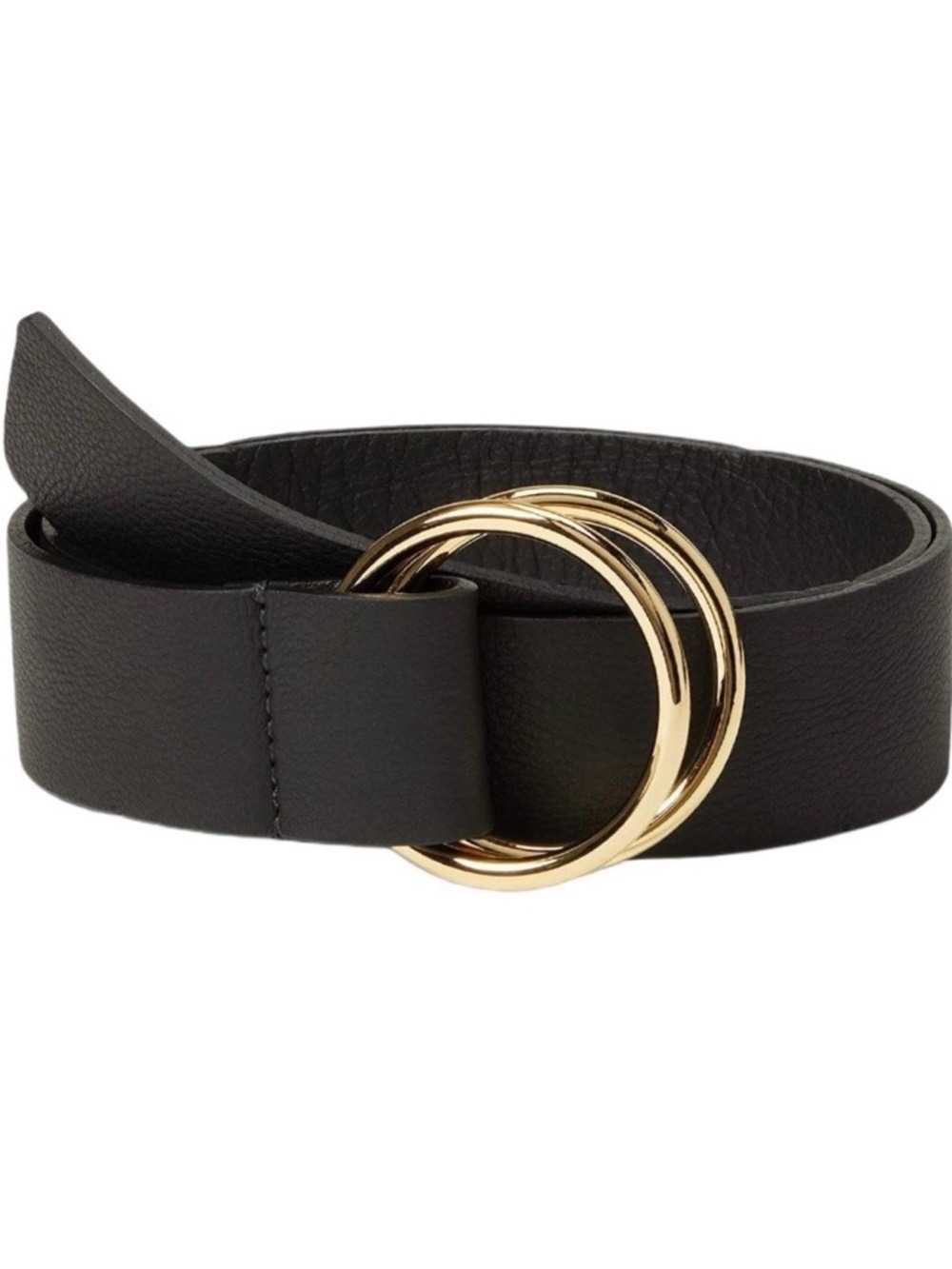 B-Low The Belt Black Double Ring Vegan Belt L XL Minimalist Modern